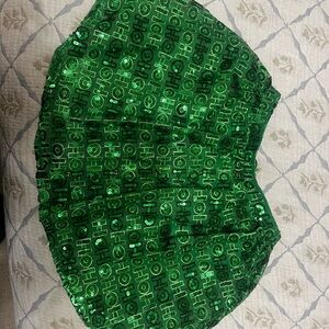 QUEEN OF SPARKLES Emerald Sequin Skater Skirt